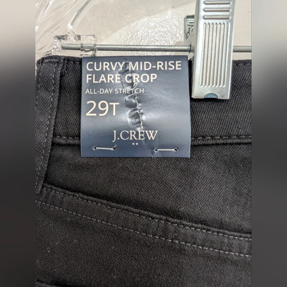 J.Crew Curvy Wide Leg Crop Jeans 29T Black Mid- Rise All-Day Stretch NWT Classic - Picture 6 of 10